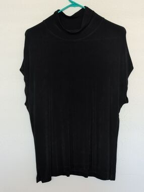 Black Mock Neck Women's Top
